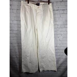 Polo Ralph Lauren Wide Leg Military Pants 34x30 White RL Cotton Khaki Material